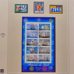 Collection timbres de France 1999-2001 oblitérés en album Safe.