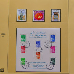 Collection timbres de France 1999-2001 oblitérés en album Safe.