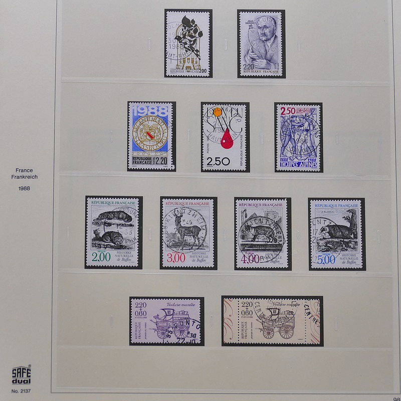 Collection timbres de France 1986-1992 oblitérés en album Safe ...