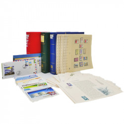 Vrac philatélique de timbres du monde neufs et oblitérés en un carton.