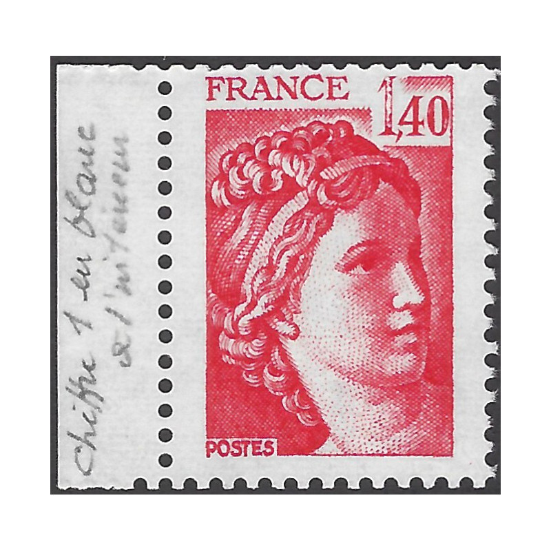 Type Sabine timbre de France N°2102 variété d'impression neuf**.