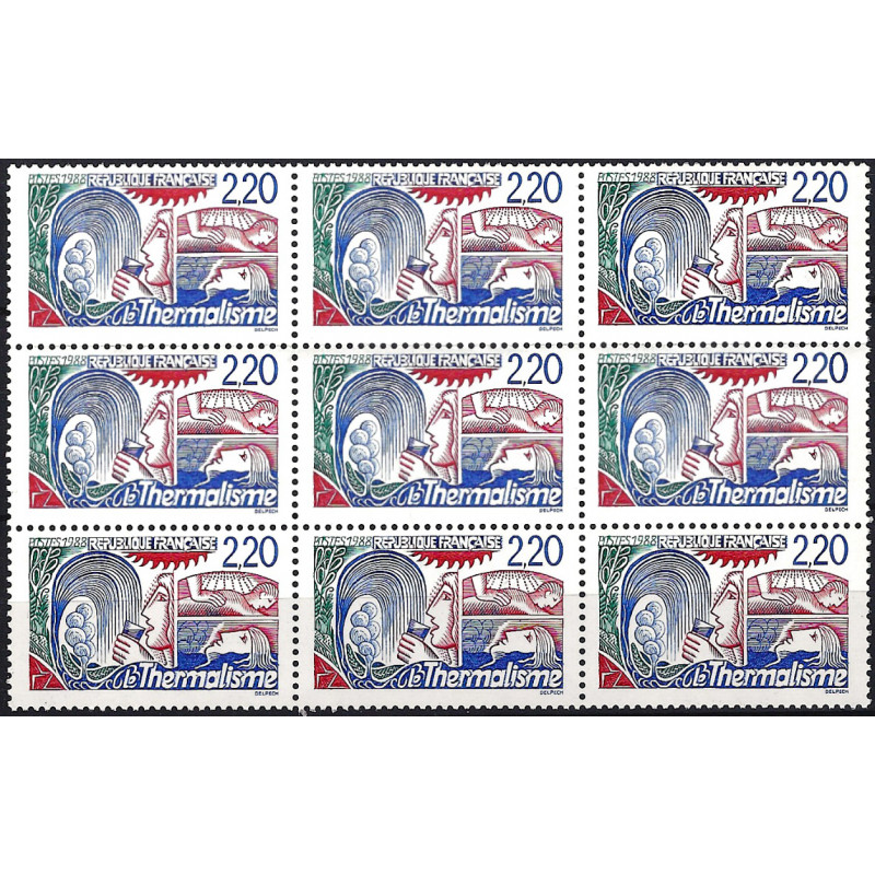 Thermalisme timbre de France N°2556b variété neuf**.