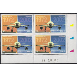 Timbre poste aérienne N°65 Airbus A300 bloc coin daté neuf**.
