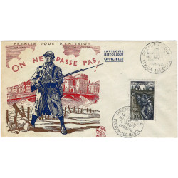 Verdun timbre de France N°1053 oblitéré premier jour sur enveloppe FDC.