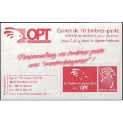 Le cagou carnet de 10 timbres Nouvelle Calédonie N°C1072 neuf.