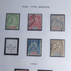 Collection timbres de Nouvelle Calédonie 1892-1948 oblitérés en album Moc.