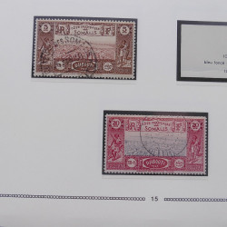 Collection timbres de Comores - Cote des Somalis oblitérés en album Moc.