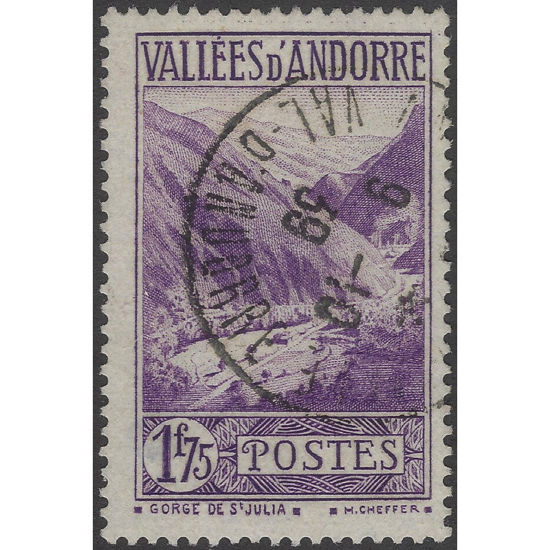 Andorre Français timbre N°40A oblitéré.