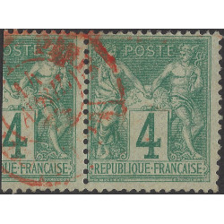 Sage timbre de France N°63 oblitéré cachet rouge.
