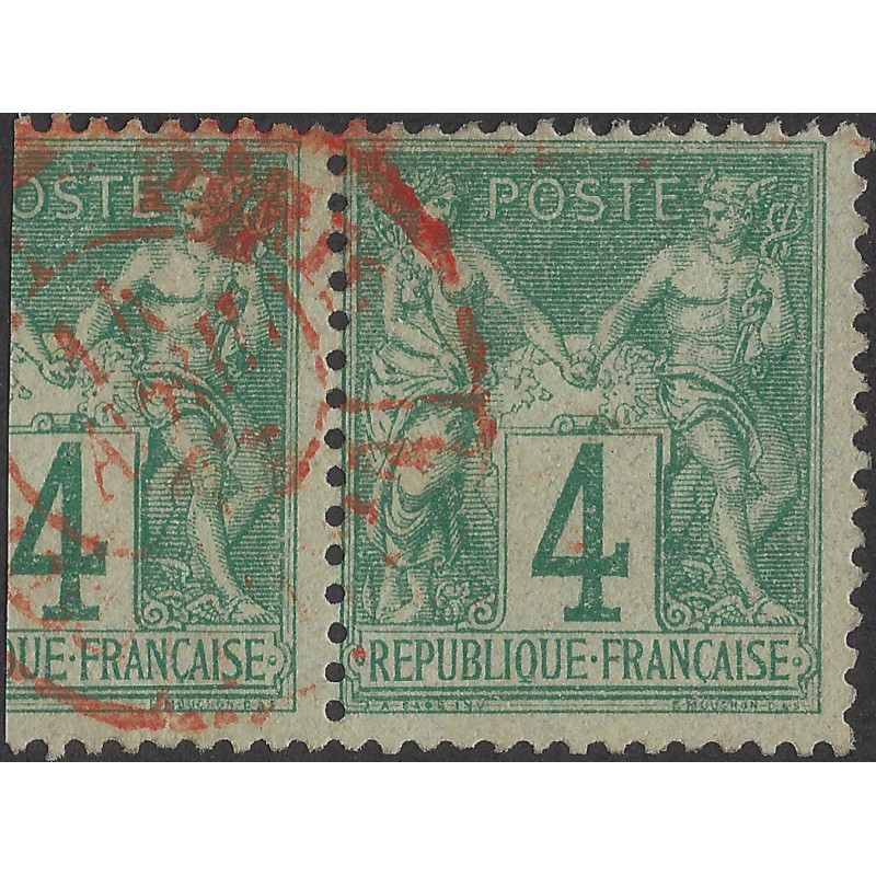 Sage timbre de France N°63 oblitéré cachet rouge.