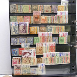 Lot massif de timbres de pays d'expression Française neufs et oblitérés en 2 albums.