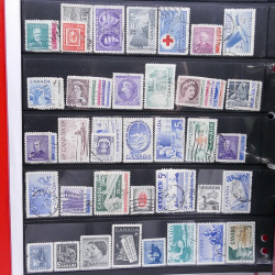 Lot massif de timbres d'Amérique et Afrique neufs et oblitérés en album.