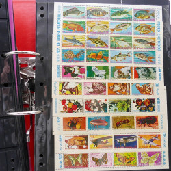 Lot massif de timbres d'Amérique et Afrique neufs et oblitérés en album.
