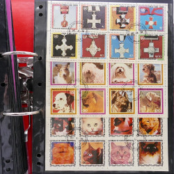 Lot massif de timbres d'Amérique et Afrique neufs et oblitérés en album.