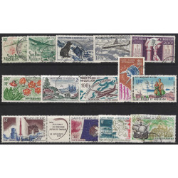 Saint Pierre et Miquelon lot de 14 timbres poste aérienne oblitérés.