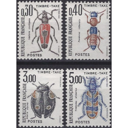 Coléoptères timbres taxe de France N°109-112 série neuf**.