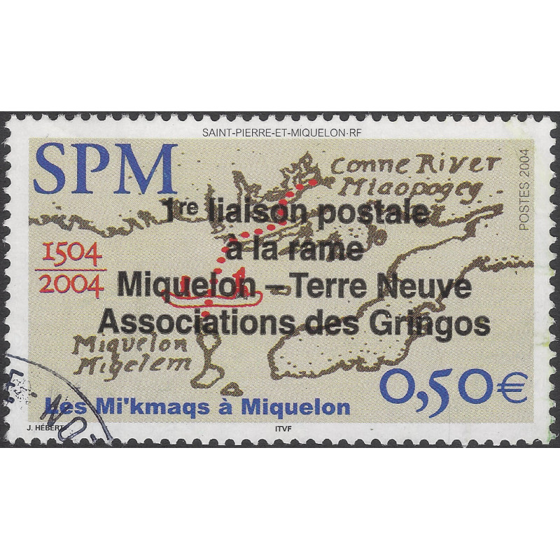 Des Gringos timbre de Saint Pierre et Miquelon N°819 oblitéré.