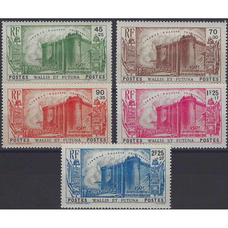 Révolution timbres poste de Wallis et Futuna N°72-76 série neuf*.