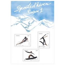 Feuillet de 3 timbres Sports d'hiver N°F5951 neuf**.