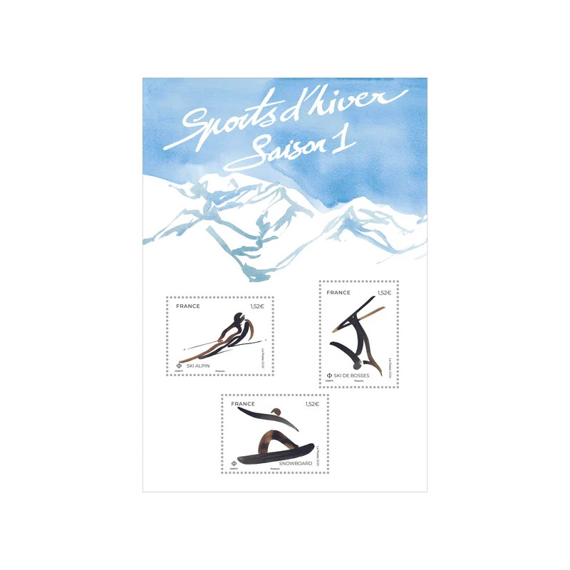 Feuillet de 3 timbres Sports d'hiver N°F5951 neuf**.