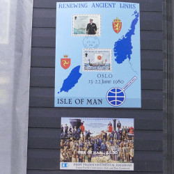 Lot de timbres d'Île de Man oblitérés en un album.