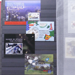 Lot de timbres d'Île de Man oblitérés en un album.