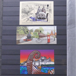 Lot de timbres d'Île de Man oblitérés en un album.