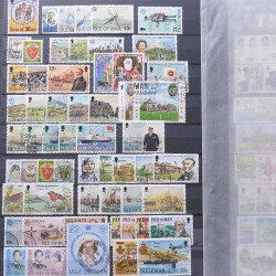 Lot de timbres d'Île de Man oblitérés en un album.