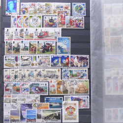Lot de timbres d'Île de Man oblitérés en un album.