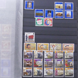 Lot de timbres d'Île de Man oblitérés en un album.