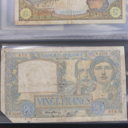 Lot de 15 billets de banque anciens de France en un album.