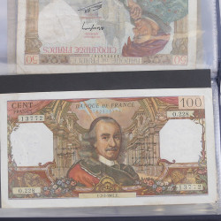 Lot de 15 billets de banque anciens de France en un album.