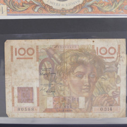 Lot de 15 billets de banque anciens de France en un album.