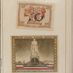 Lot de 50 billets de banque locales allemandes en un album.