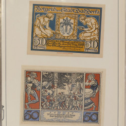 Lot de 50 billets de banque locales allemandes en un album.