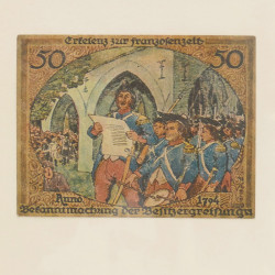 Lot de 50 billets de banque locales allemandes en un album.