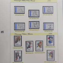 Collection timbres de France Personnages Célèbres 1943-1995 complet en album Safe.