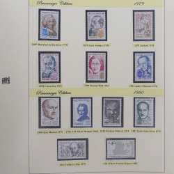 Collection timbres de France Personnages Célèbres 1943-1995 complet en album Safe.