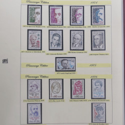 Collection timbres de France Personnages Célèbres 1943-1995 complet en album Safe.