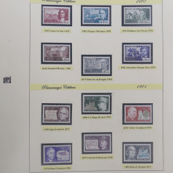 Collection timbres de France Personnages Célèbres 1943-1995 complet en album Safe.