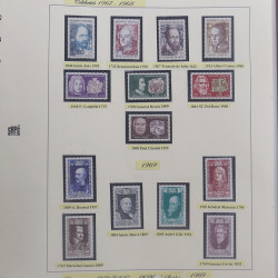 Collection timbres de France Personnages Célèbres 1943-1995 complet en album Safe.
