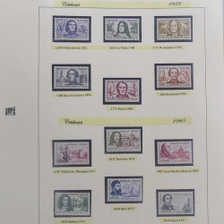 Collection timbres de France Personnages Célèbres 1943-1995 complet en album Safe.