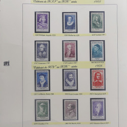 Collection timbres de France Personnages Célèbres 1943-1995 complet en album Safe.