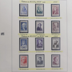 Collection timbres de France Personnages Célèbres 1943-1995 complet en album Safe.