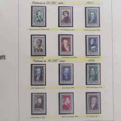 Collection timbres de France Personnages Célèbres 1943-1995 complet en album Safe.