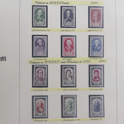 Collection timbres de France Personnages Célèbres 1943-1995 complet en album Safe.