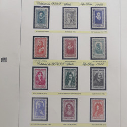 Collection timbres de France Personnages Célèbres 1943-1995 complet en album Safe.