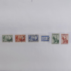 Lot massif de timbres de Grèce 1886-2001 oblitérés sur feuilles.