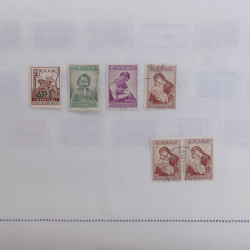 Lot massif de timbres de Grèce 1886-2001 oblitérés sur feuilles.
