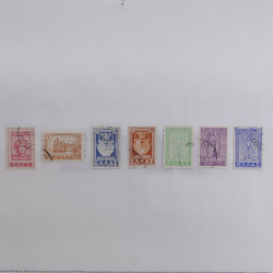 Lot massif de timbres de Grèce 1886-2001 oblitérés sur feuilles.